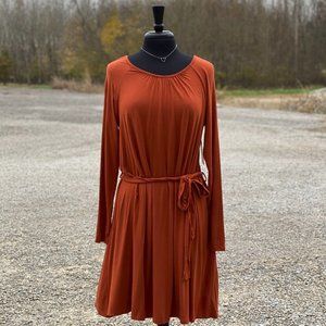 Solid Knit Dress with Belt NWT